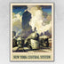 24" X 32" New York Railroad Vintage Travel Poster Wall Art - Minihomy