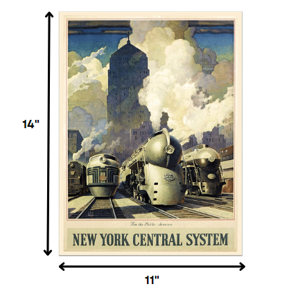 24" X 32" New York Railroad Vintage Travel Poster Wall Art - Minihomy