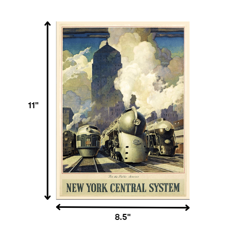 24" X 32" New York Railroad Vintage Travel Poster Wall Art - Minihomy