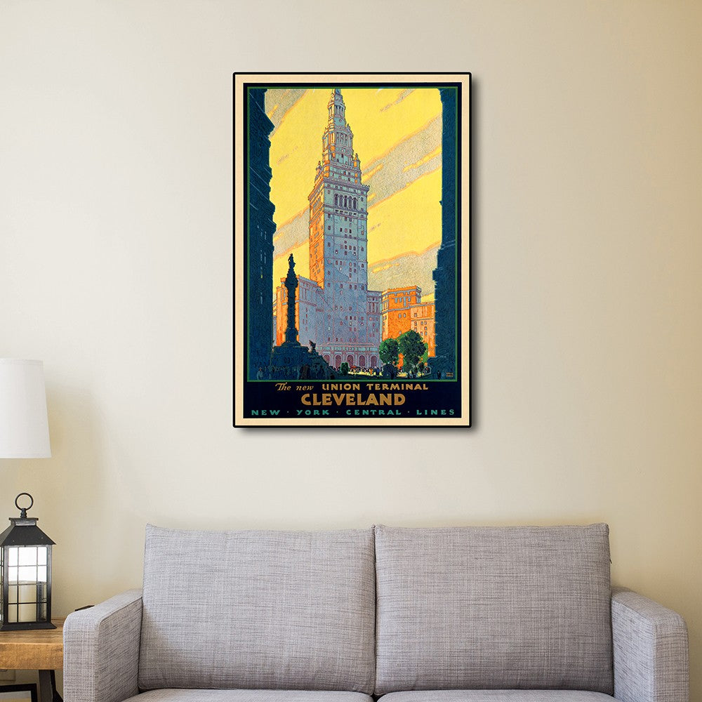 36" X 54" Cleveland Union Terminal Vintage Travel Poster Wall Art - Minihomy