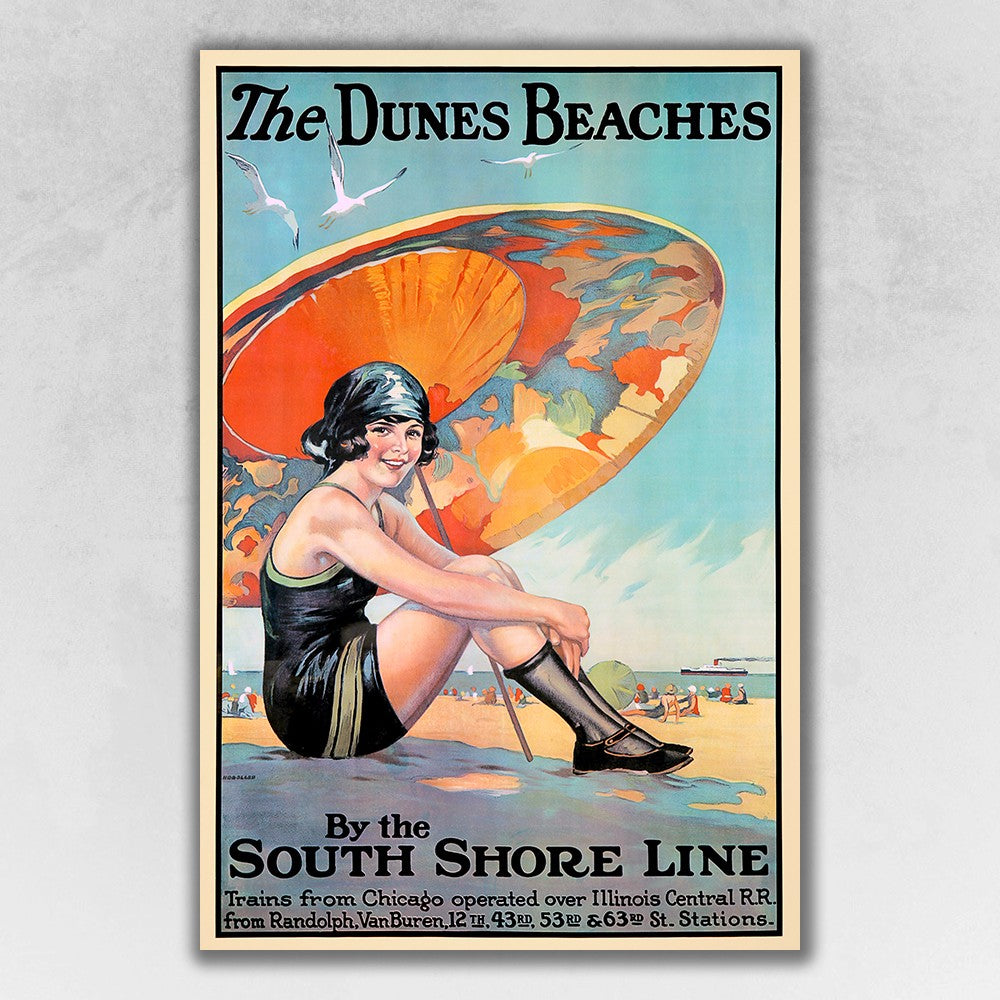 24" X 36" Dunes Beaches C1920S Vintage Travel Poster Wall Art - Minihomy