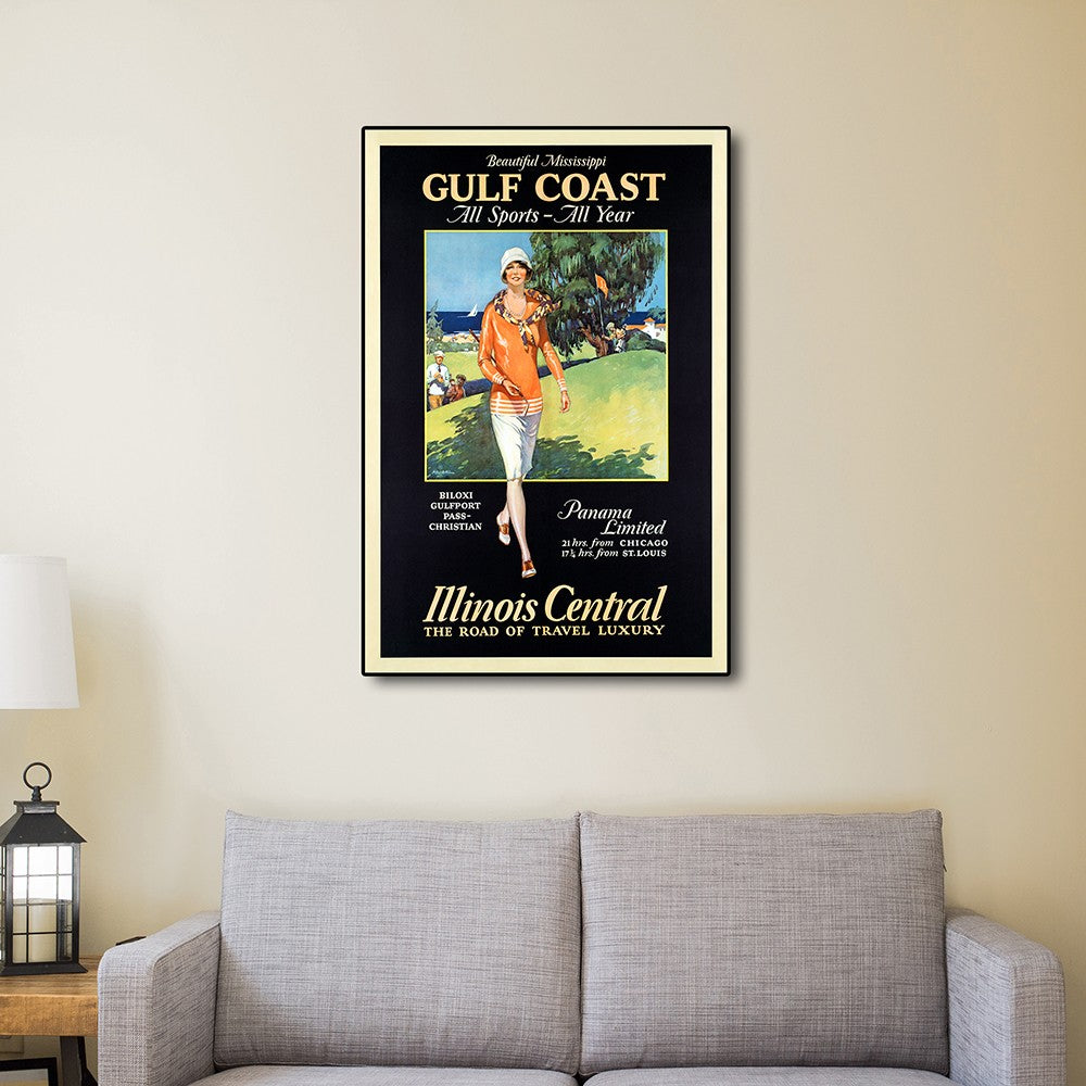 36" X 54" Gulf Coast Golf 1932 Vintage Travel Poster Wall Art - Minihomy