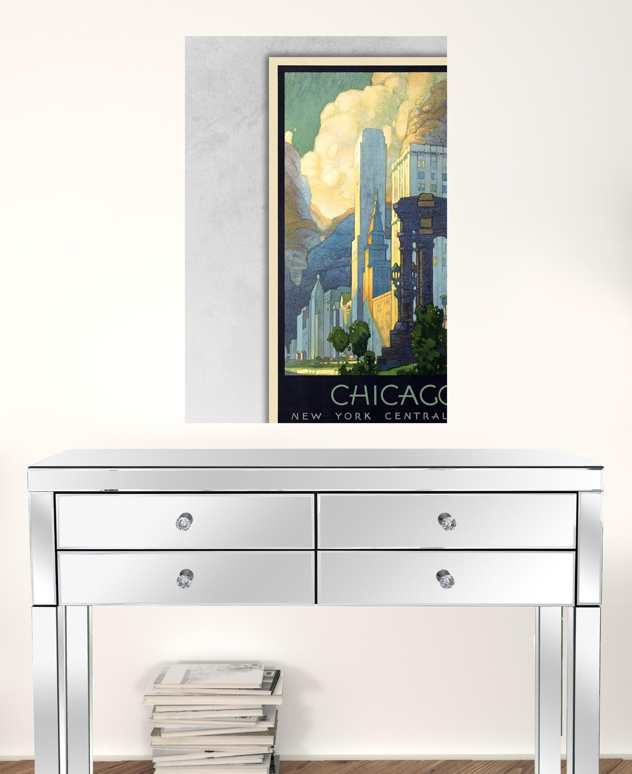 36" X 54" Vintage 1929 Chicago Michigan Ave Travel Poster Wall Art - Minihomy