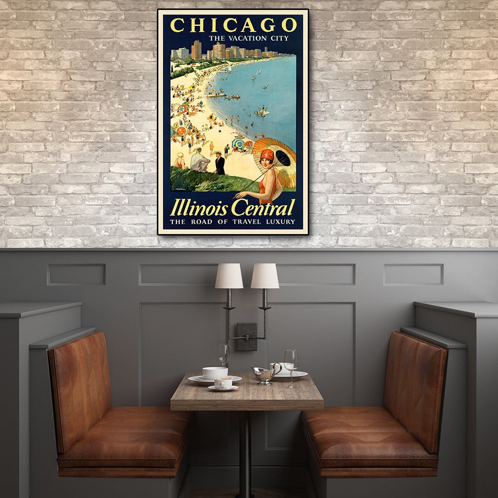 20" X 30" Vintage 1929 Chicago Vacation Travel Poster Wall Art - Minihomy