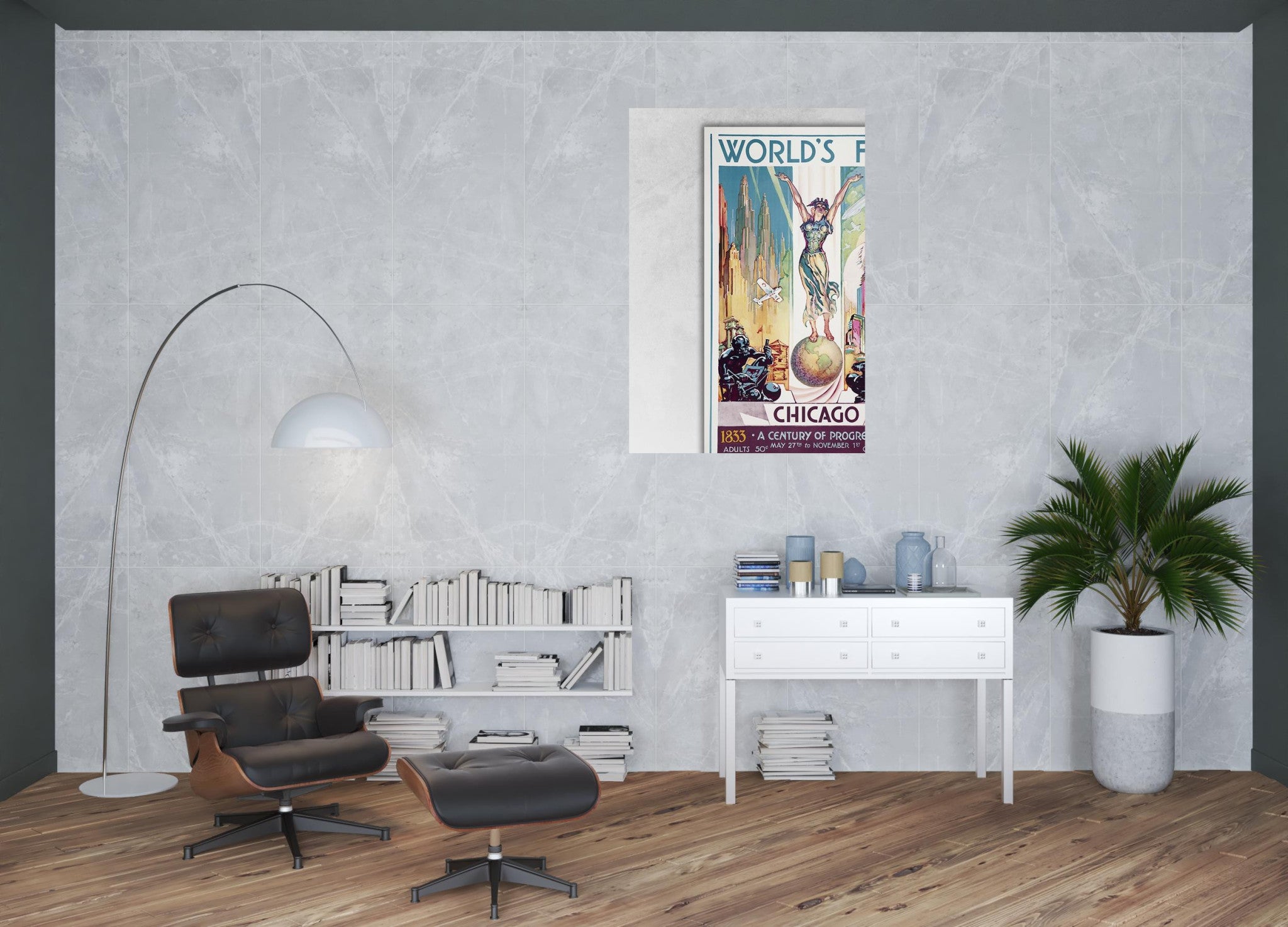 36" x 54" Vintage 1933 Chicago Worlds Fair Wall Art - Minihomy