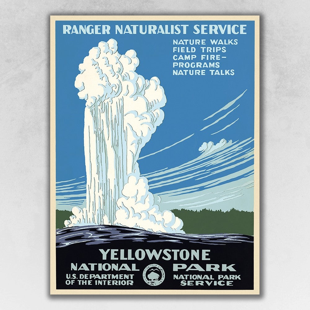 36" x 48" Yellowstone National Park c1938 Vintage Travel Poster Wall Art - Minihomy