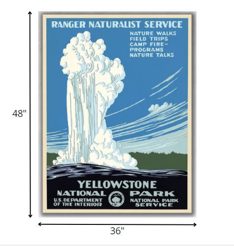 36" x 48" Yellowstone National Park c1938 Vintage Travel Poster Wall Art - Minihomy