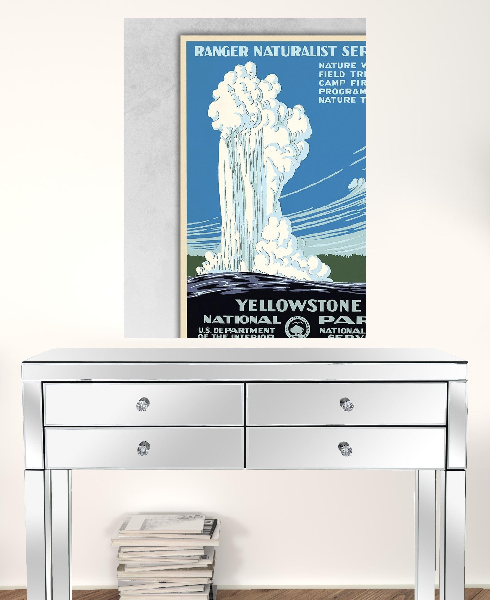 36" x 48" Yellowstone National Park c1938 Vintage Travel Poster Wall Art - Minihomy