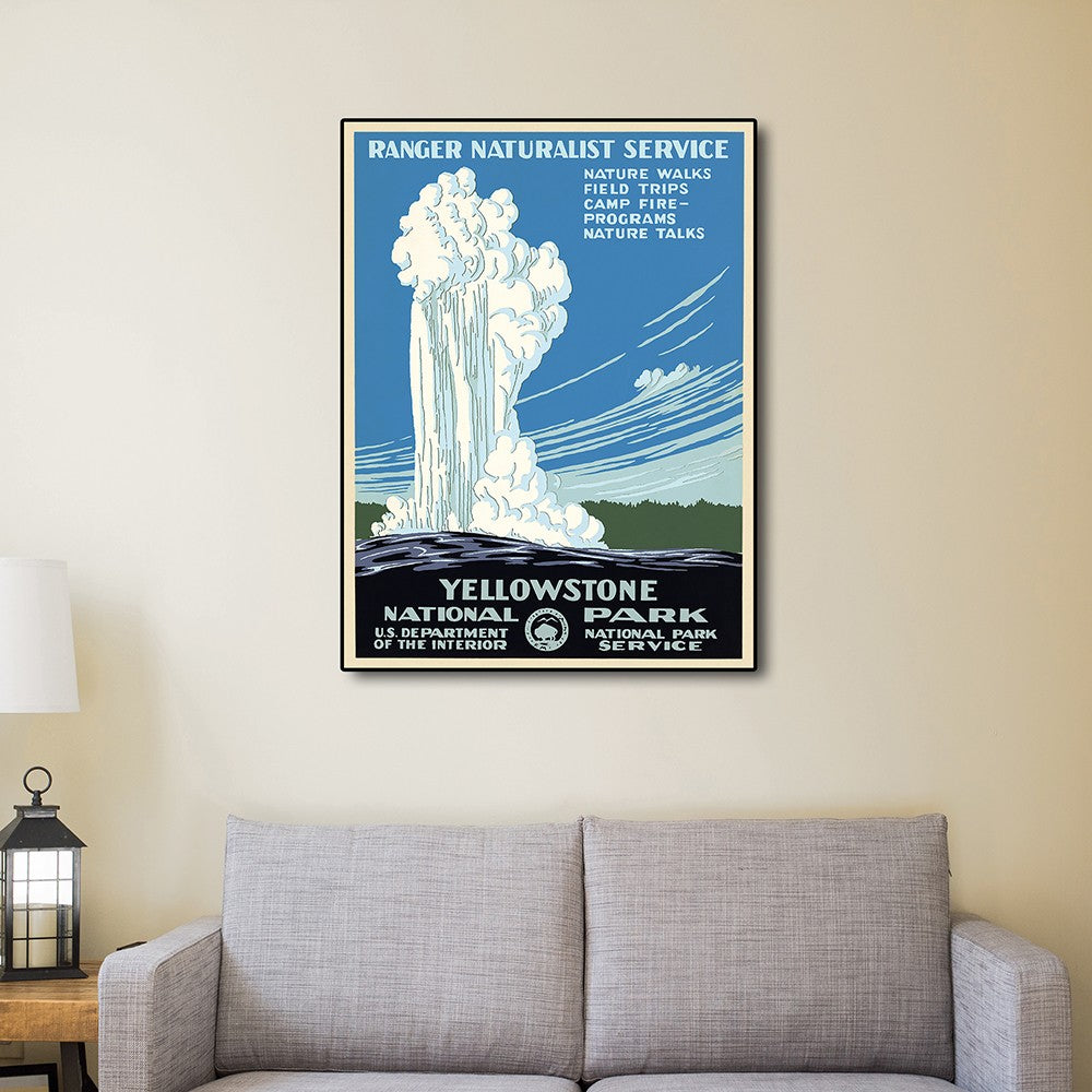 36" x 48" Yellowstone National Park c1938 Vintage Travel Poster Wall Art - Minihomy