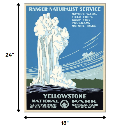 36" x 48" Yellowstone National Park c1938 Vintage Travel Poster Wall Art - Minihomy