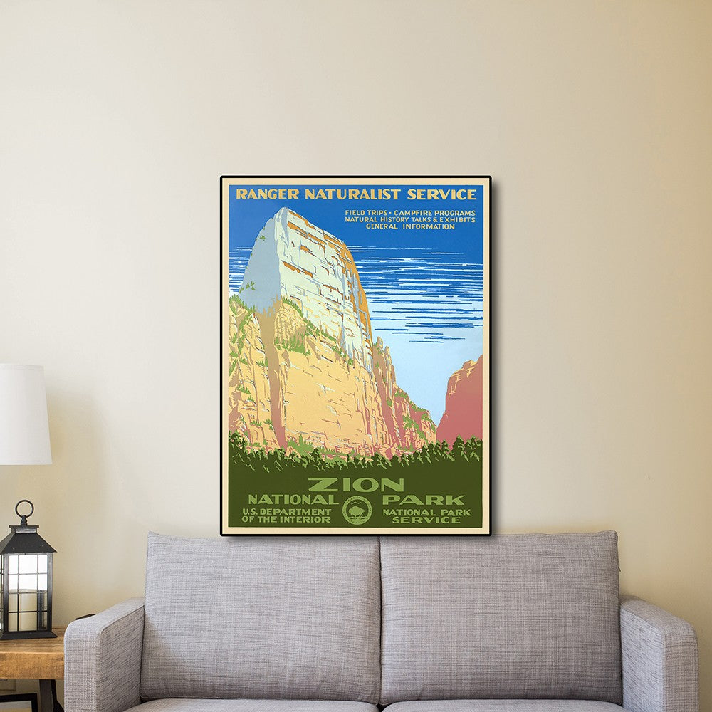 36" x 48" Zion National Park c1938 Vintage Travel Poster Wall Art - Minihomy