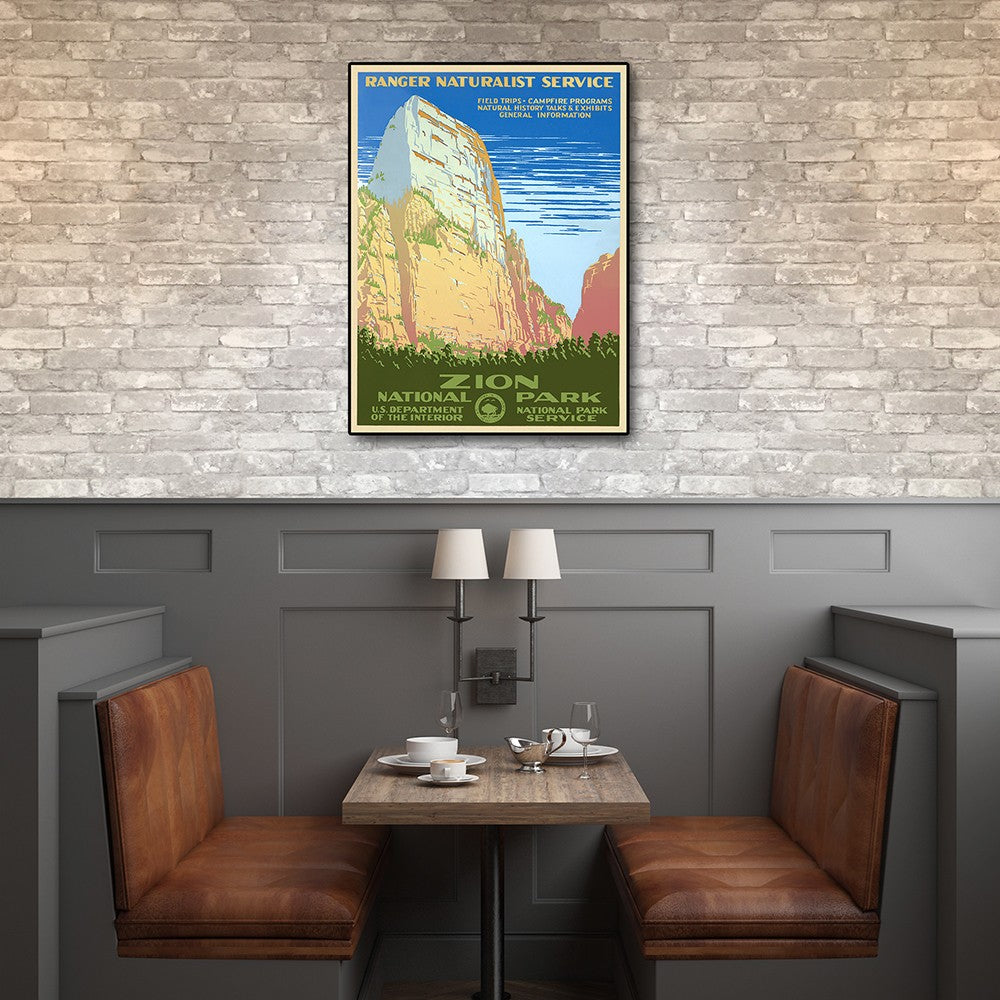 36" x 48" Zion National Park c1938 Vintage Travel Poster Wall Art - Minihomy