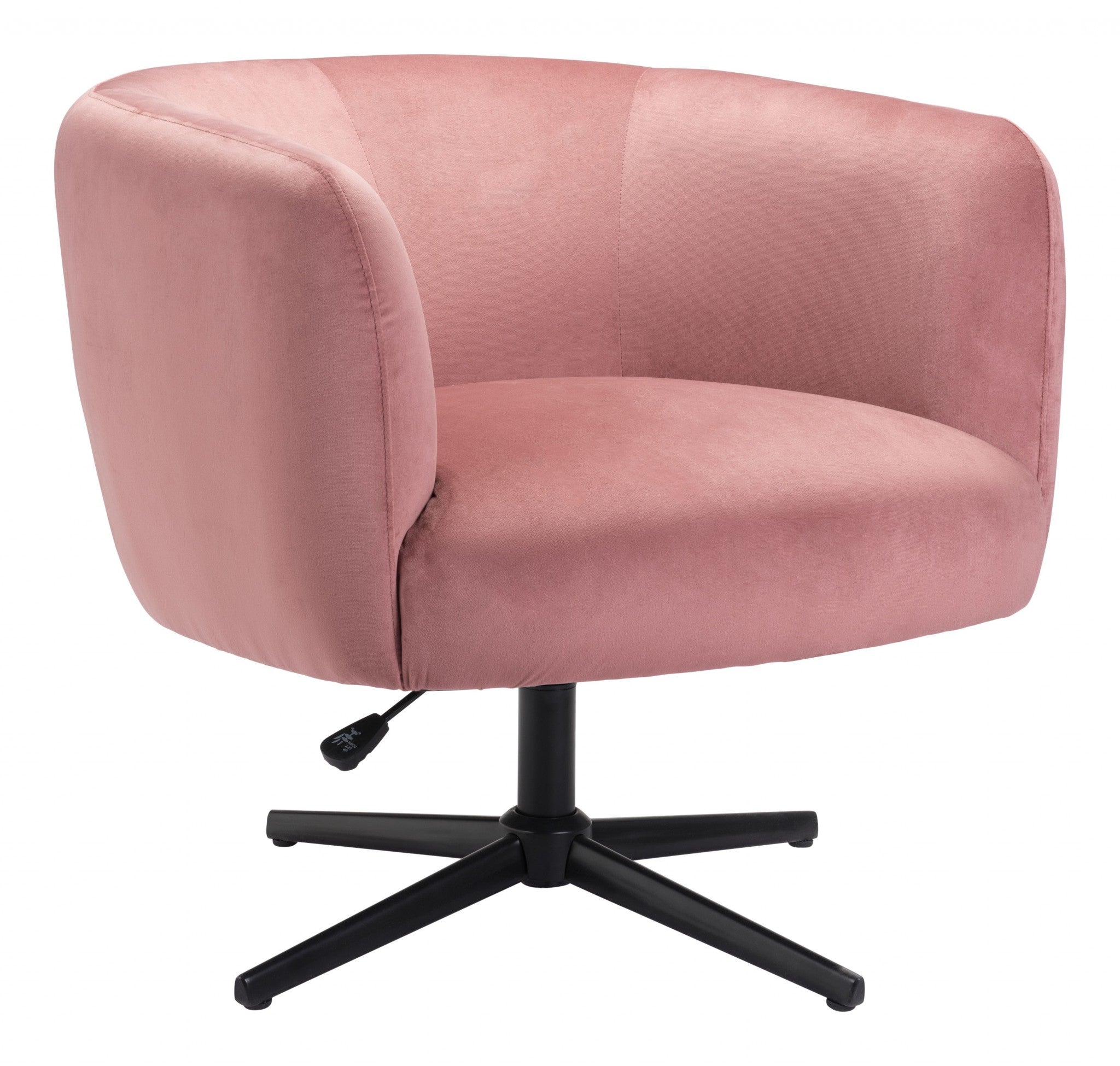 Gusto Glam Pink and Black Swivel Accent Chair - Minihomy