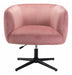 Gusto Glam Pink and Black Swivel Accent Chair - Minihomy