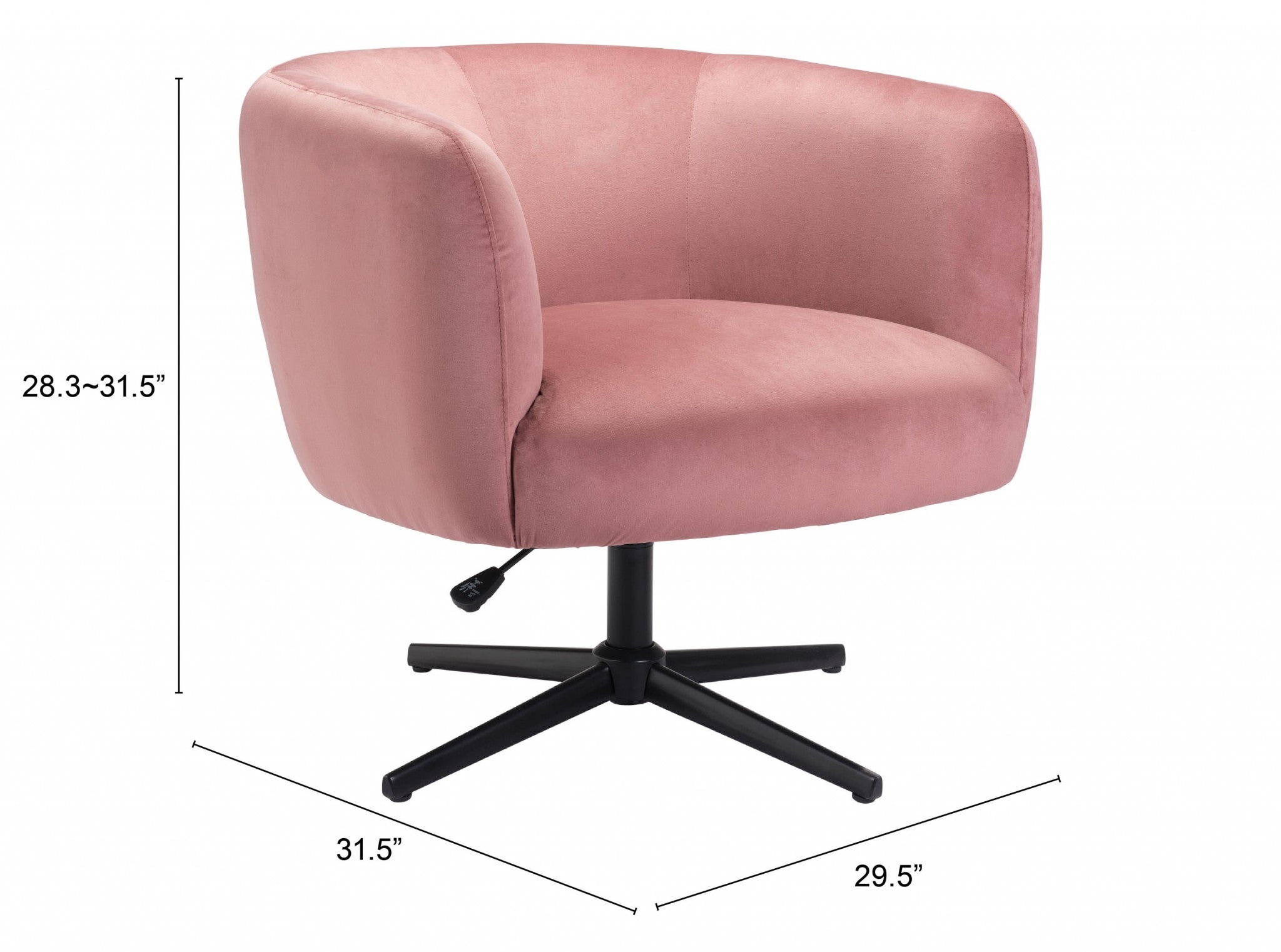 Gusto Glam Pink and Black Swivel Accent Chair - Minihomy