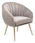 Gray and Gold Curve Vertical Channel Accent Club Chair - Minihomy