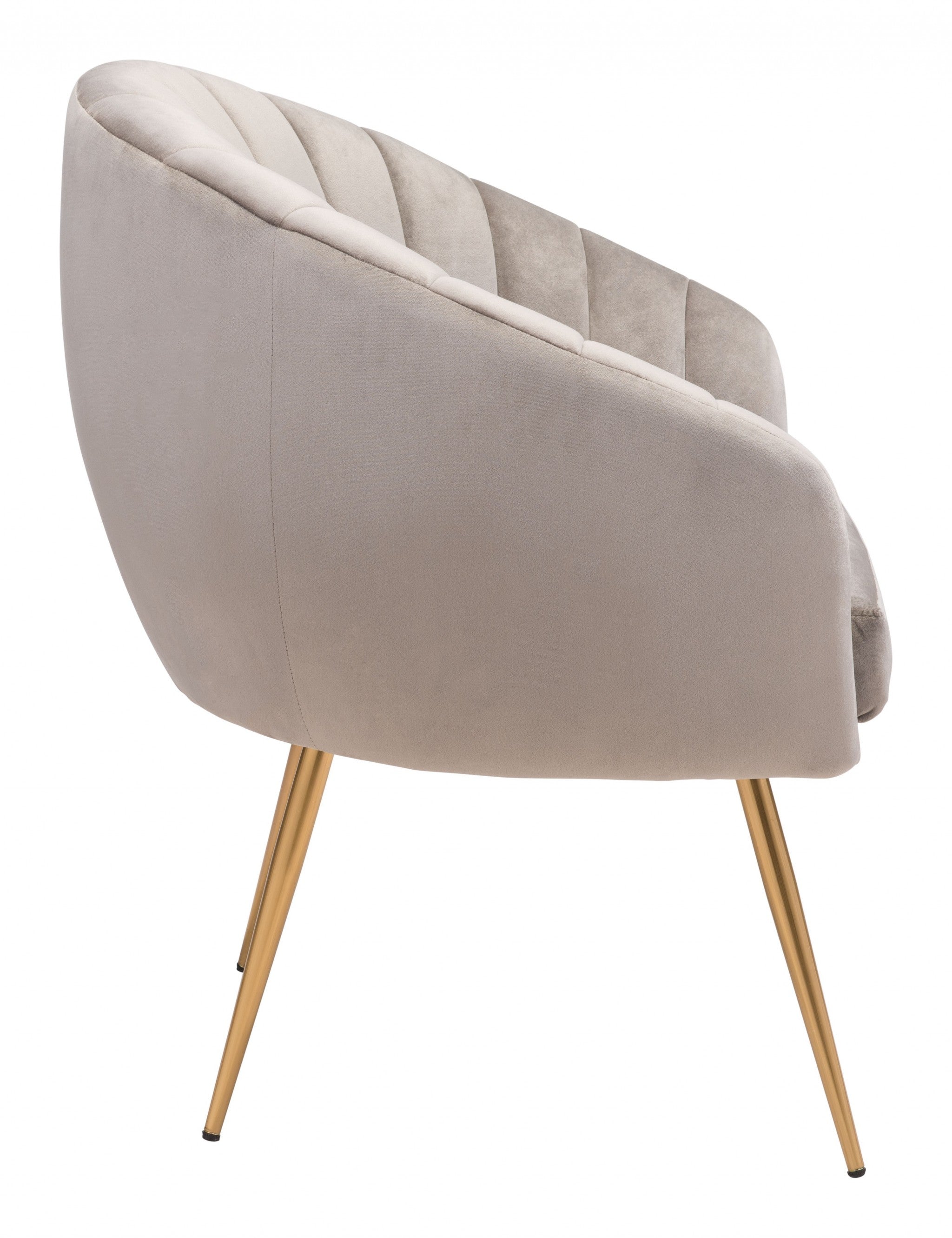 Gray and Gold Curve Vertical Channel Accent Club Chair - Minihomy