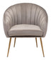 Gray and Gold Curve Vertical Channel Accent Club Chair - Minihomy