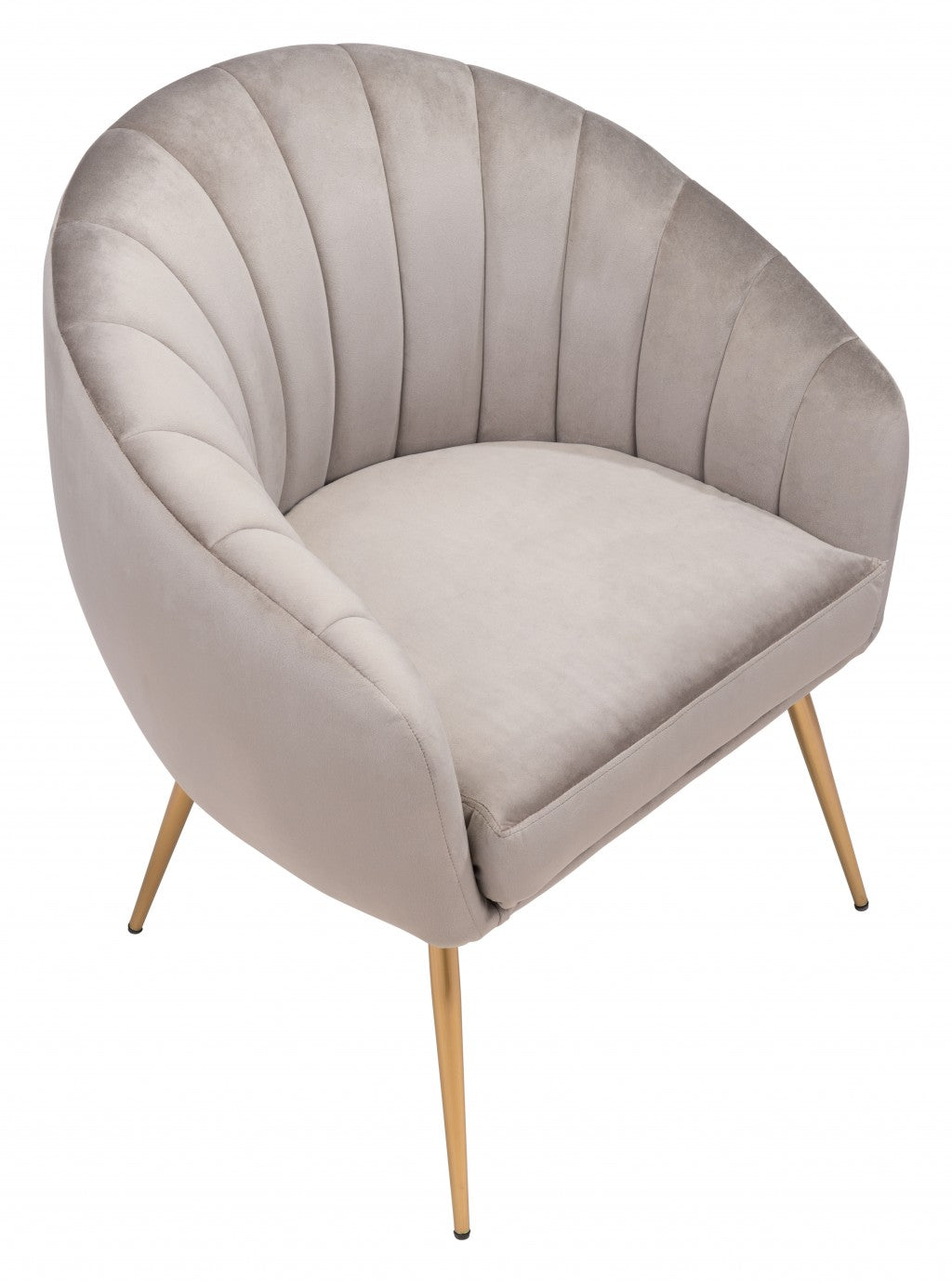 Gray and Gold Curve Vertical Channel Accent Club Chair - Minihomy