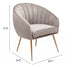 Gray and Gold Curve Vertical Channel Accent Club Chair - Minihomy