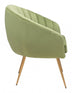 Mossy Green and Gold Curve Vertical Channel Accent Club Chair - Minihomy