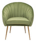 Mossy Green and Gold Curve Vertical Channel Accent Club Chair - Minihomy