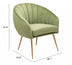 Mossy Green and Gold Curve Vertical Channel Accent Club Chair - Minihomy