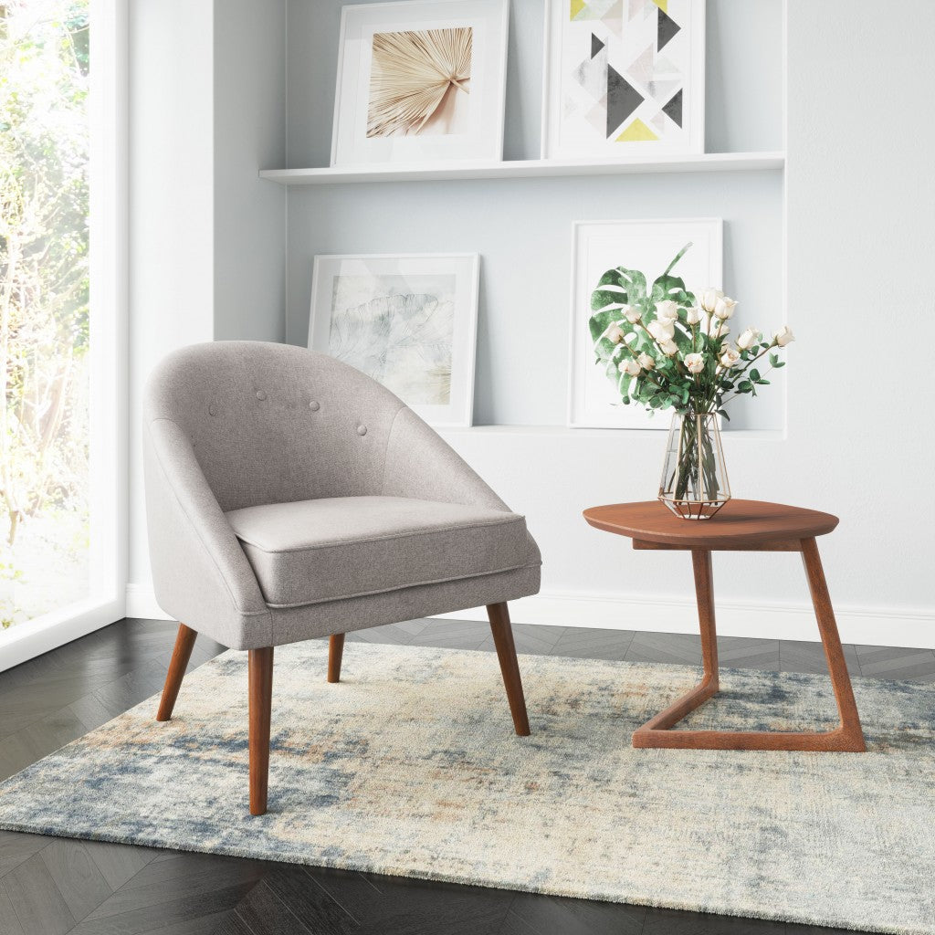 Light Gray Wooden Deep Chair - Minihomy