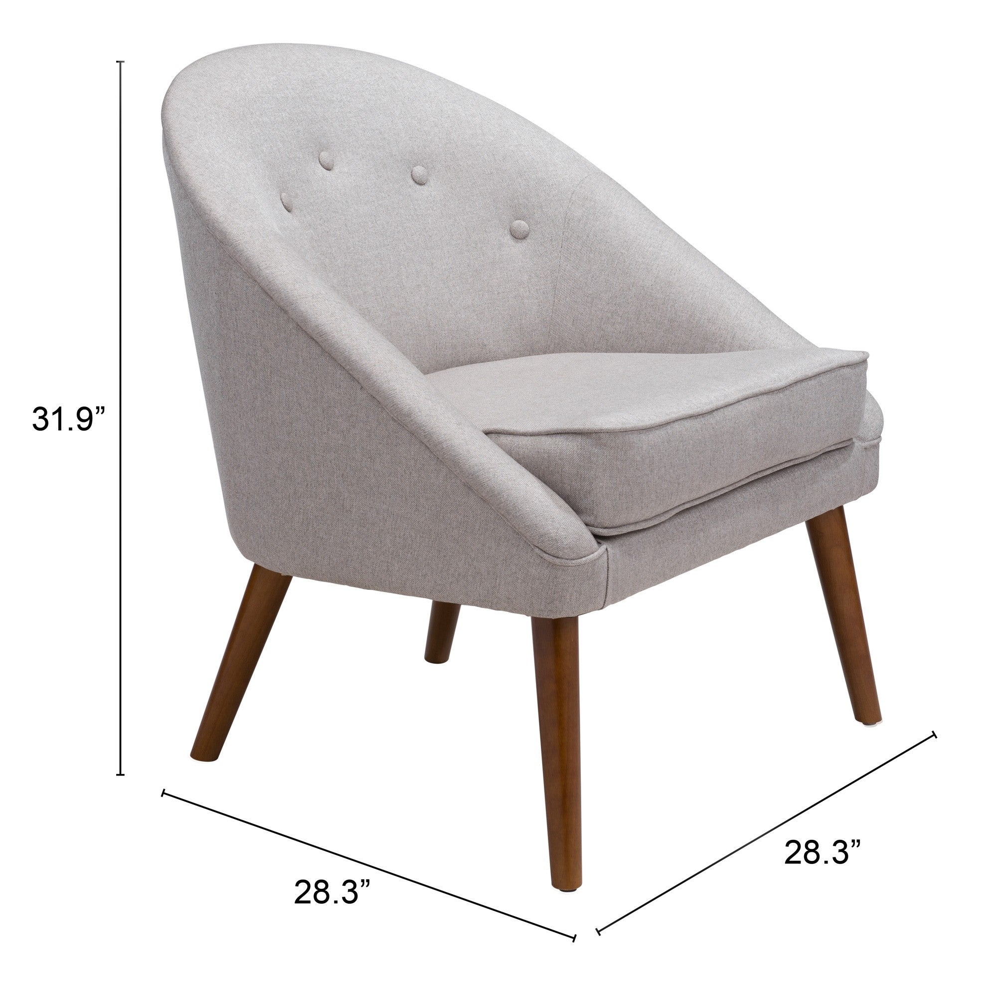 Light Gray Wooden Deep Chair - Minihomy