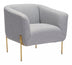 Gray and Gold Textural Upholstered Accent Armchair - Minihomy