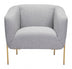 Gray and Gold Textural Upholstered Accent Armchair - Minihomy