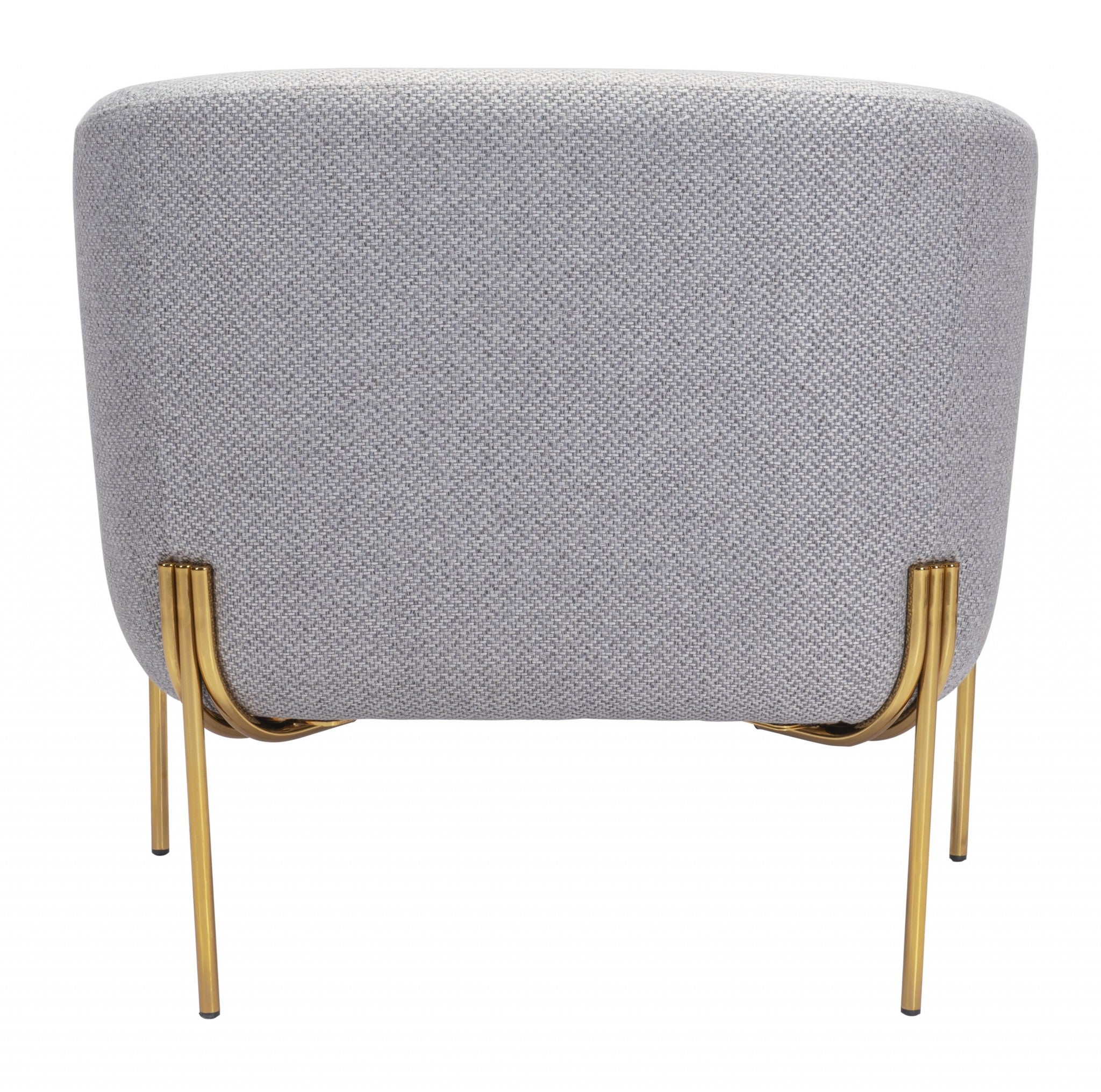 Gray and Gold Textural Upholstered Accent Armchair - Minihomy