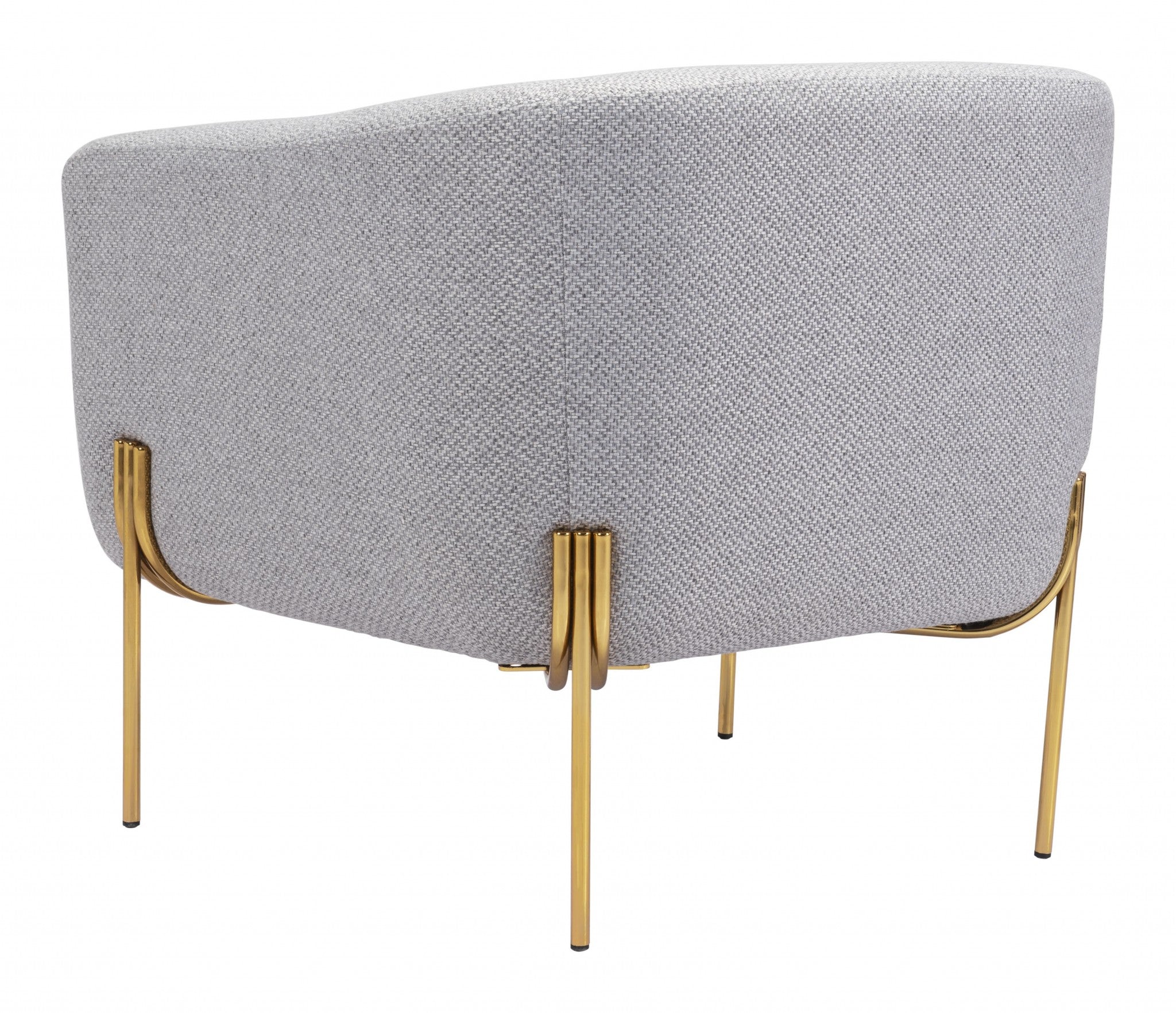 Gray and Gold Textural Upholstered Accent Armchair - Minihomy