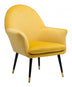 Golden Yellow Comfy Curvy Velvet and Black Accent Chair - Minihomy