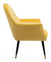 Golden Yellow Comfy Curvy Velvet and Black Accent Chair - Minihomy