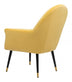 Golden Yellow Comfy Curvy Velvet and Black Accent Chair - Minihomy