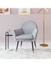 Gray Comfy Curvy Velvet and Black Accent Chair - Minihomy