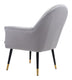 Gray Comfy Curvy Velvet and Black Accent Chair - Minihomy