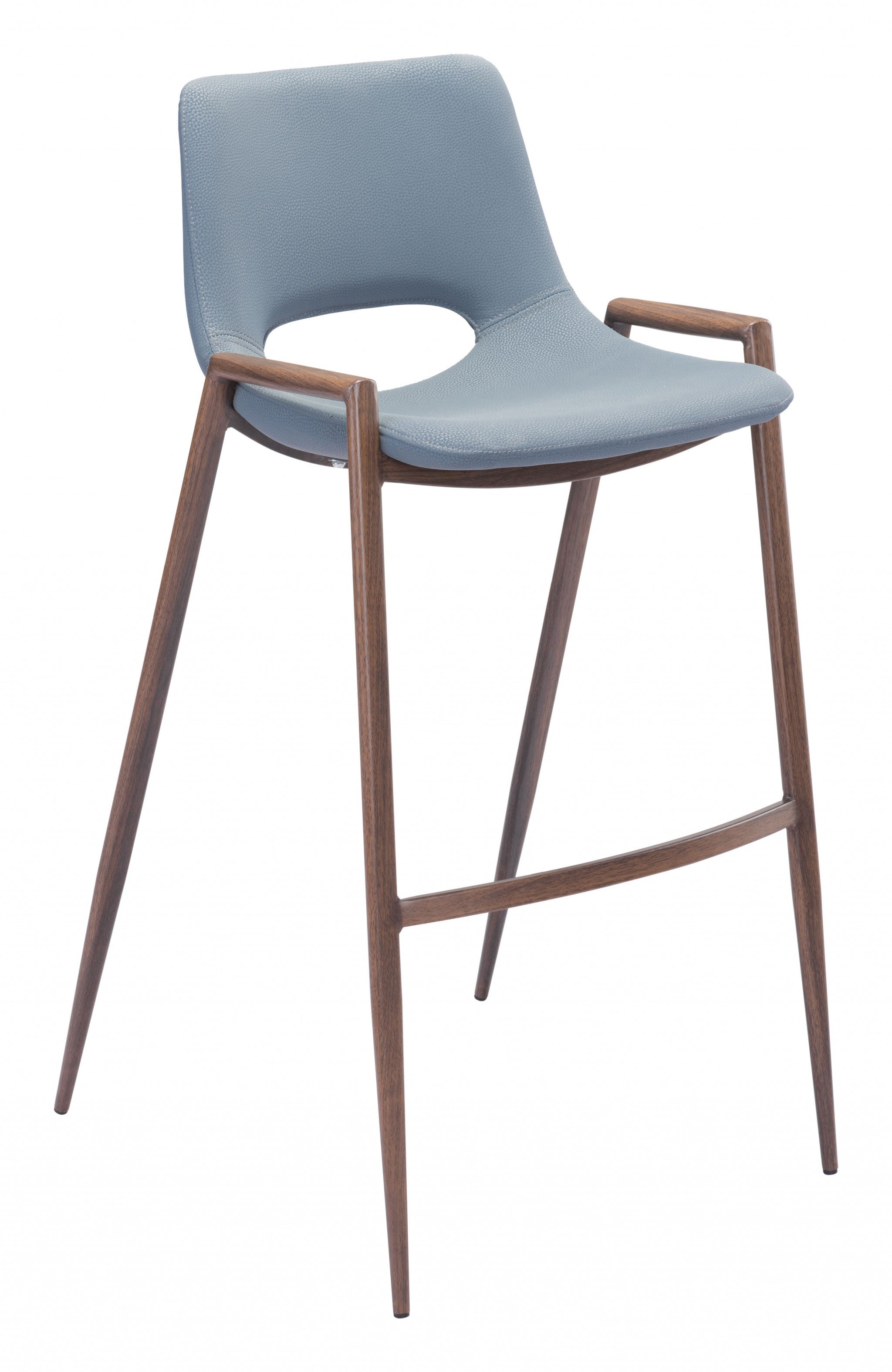 Set of Two Gray Retro Modern Funk Bar Chairs