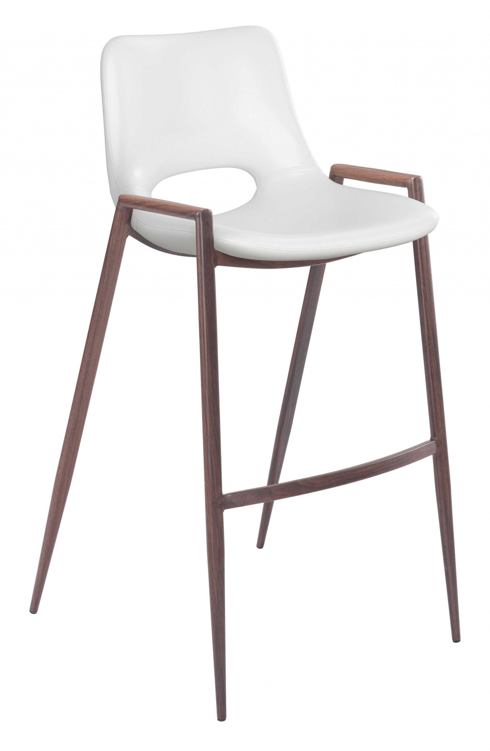 Set of Two White Retro Modern Funk Bar Chairs