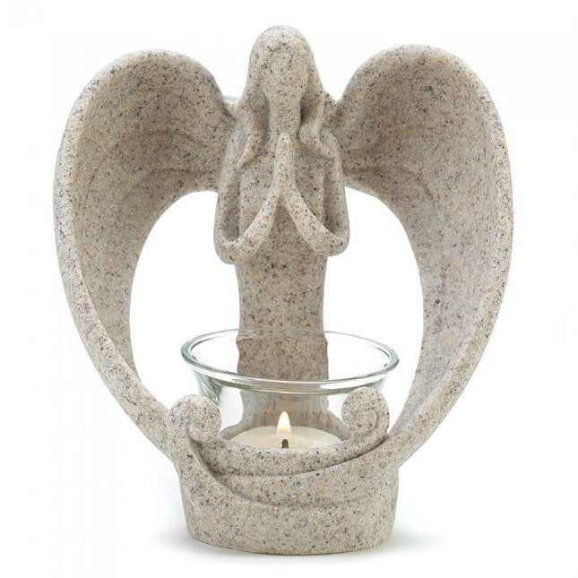 Sand-Look Angelic Candle Holder