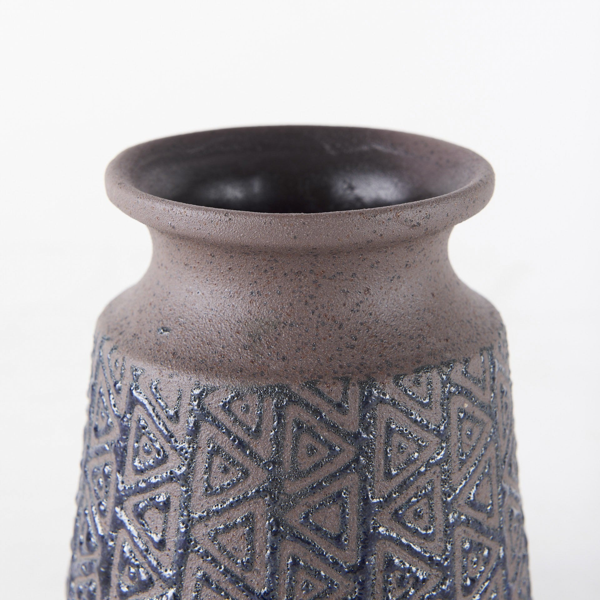 6" Brown and Blue Tribal Ceramic Vase - Minihomy