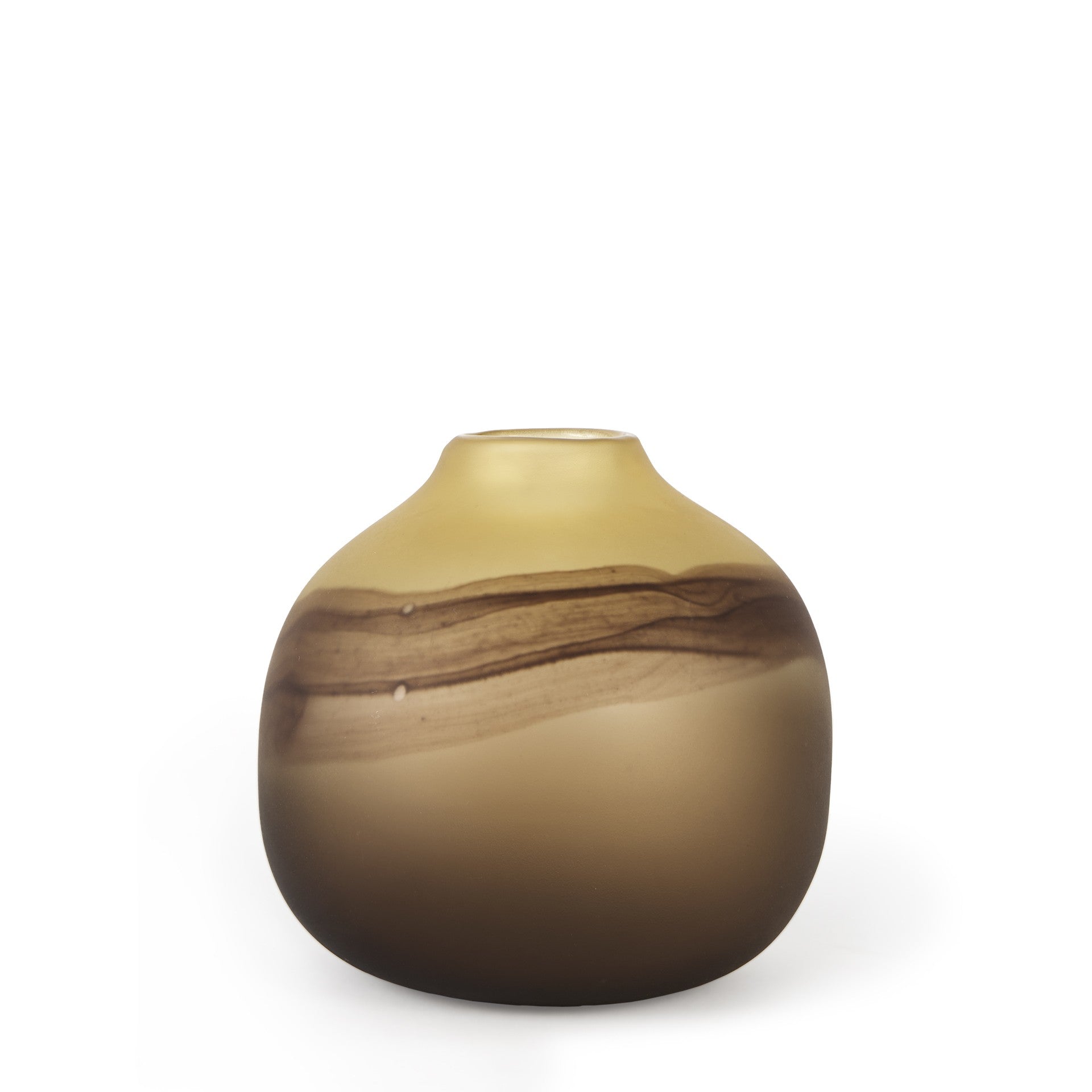 8" Brown and Beige Smoky Sand Dunes Glass Vase - Minihomy