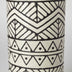 14" Black and Cream Tribal Geo Ceramic Vase - Minihomy