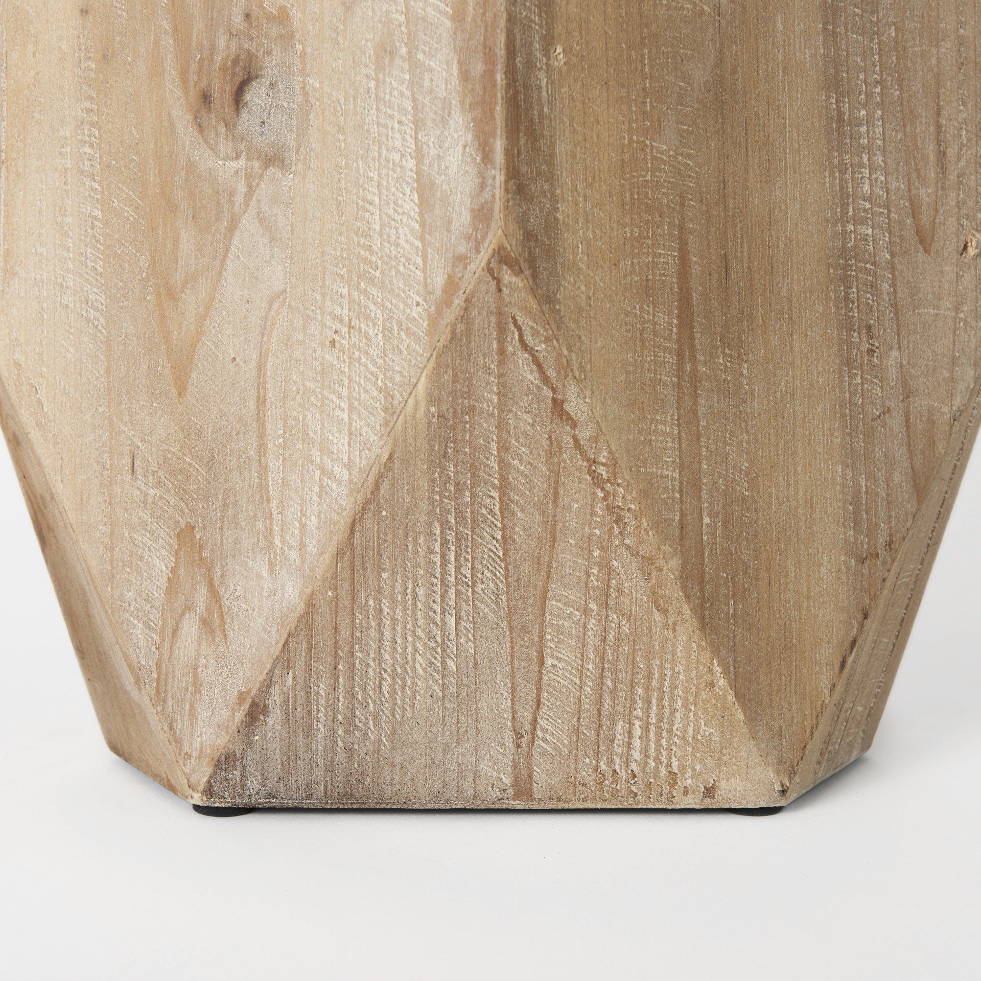 19" Natural Stain Geometric Wooden Vase - Minihomy