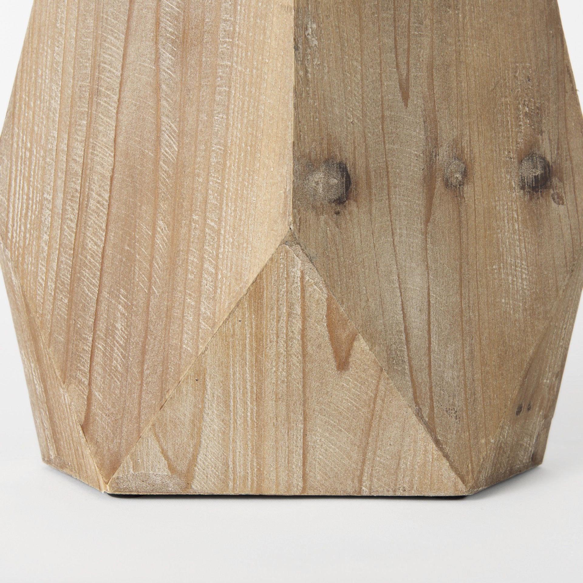 11" Natural Stain Geometric Wooden Vase - Minihomy