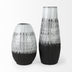 19" Black White and Gray Patterned Lines Ceramic Vase - Minihomy