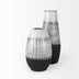 19" Black White and Gray Patterned Lines Ceramic Vase - Minihomy