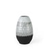 13" Black White and Gray Patterned Lines Ceramic Vase - Minihomy