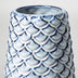 16" Aqua Blue Glaze Fishscale Pattern Ceramic Vase - Minihomy